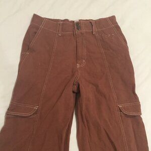 brown cargo jeans size large woman's